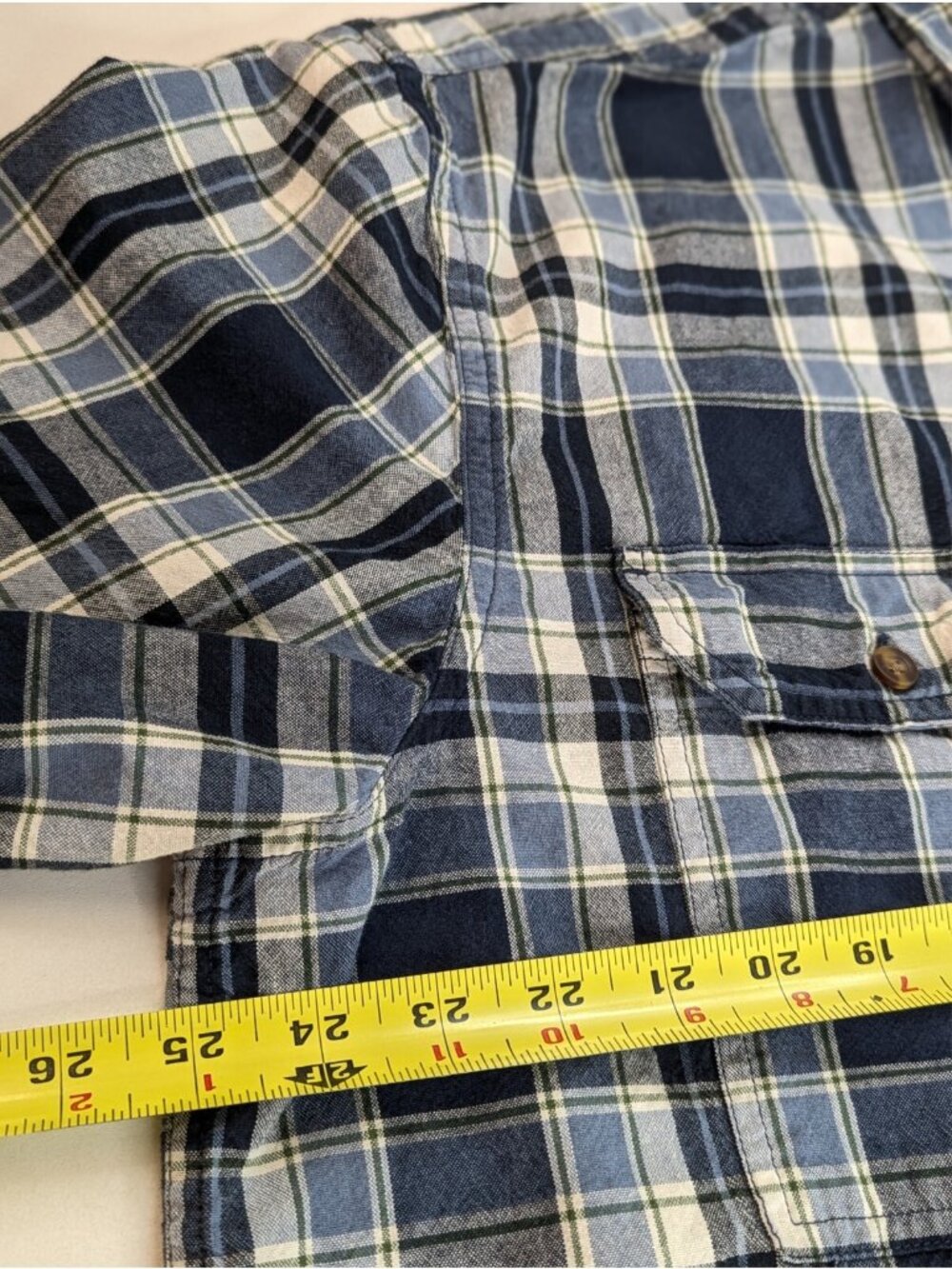 Carhartt Mens XL Shirt Plaid Short Sleeve Button Down 104174-DBD Relaxed Fit EUC - Picture 9 of 9